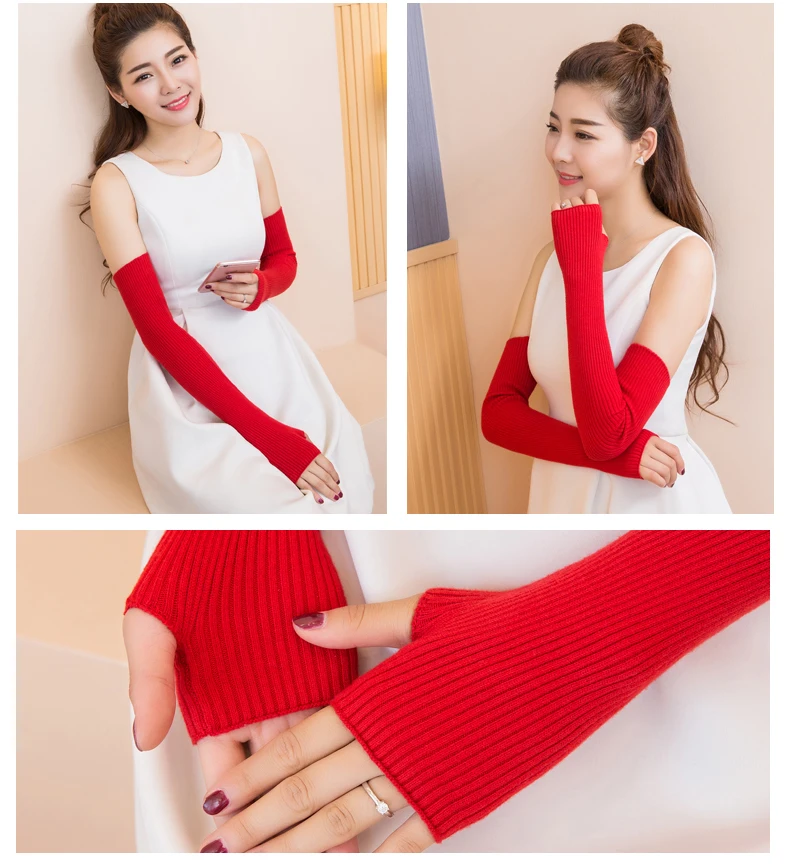 YUNSHUCLOSET Осень и зима узор Модные женские вязаные кашемировые перчатки прямые трубы Стиль