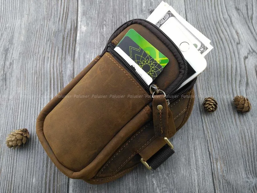 Мужская винтажная сумка кошелек повседневная Дорожная из натуральной кожи с