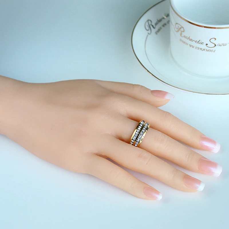 Модные камни cz кольцо цвета: золотистый черный серебристый Цвет ювелирные