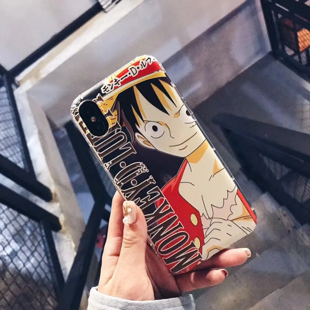 Japan ONE PIECE Luffy Chopper Zoro Sanji Air Cushion Anti Fall Transparent Soft TPU Case Cover For Iphone6 6S 7 7S 8 X 6P 7P 8P |