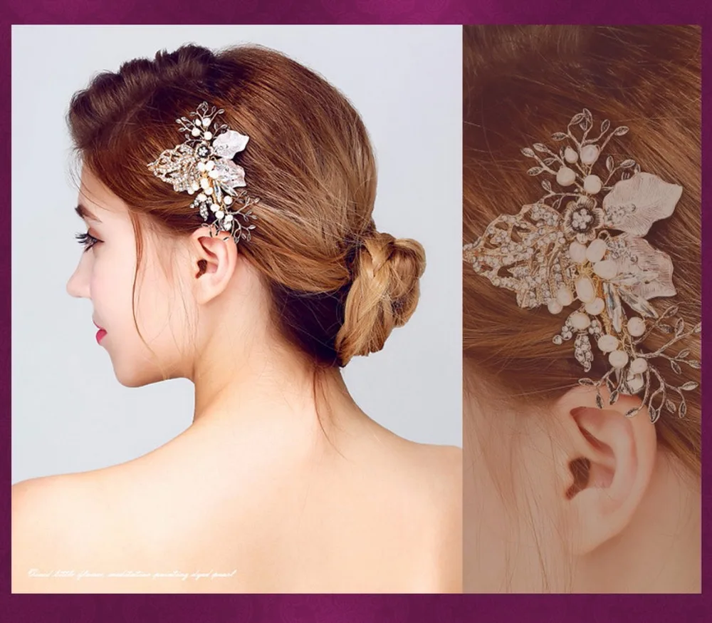 YAZILING Bride Hair Comb Crystal Rhinestone Flower Faux Pearl Wedding Bridal Hairpin | Украшения и аксессуары