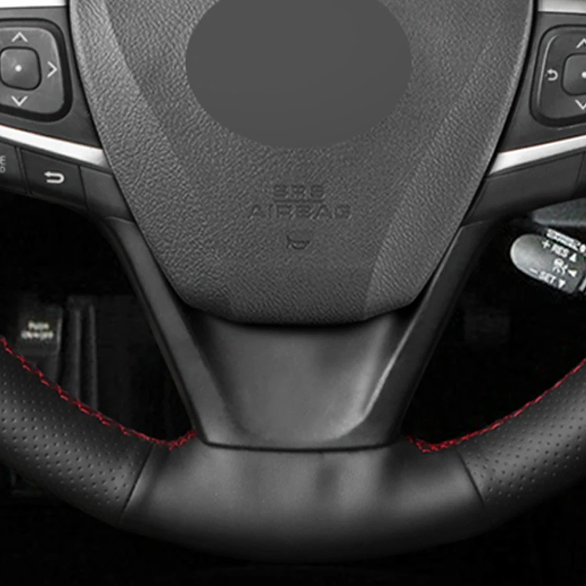 Черный ПУ Искусственная Кожа DIY Чехол рулевого колеса автомобиля для Toyota Camry Avalon 2013