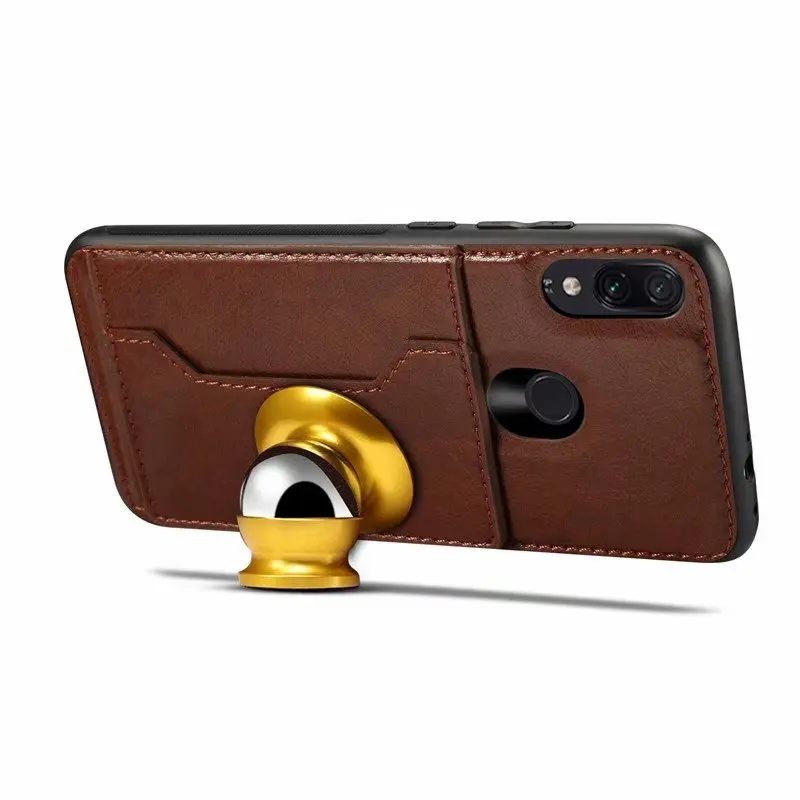 Чехол для Xiaomi Redmi 7 задняя крышка чехол Магнит искусственная кожа Слот Карт