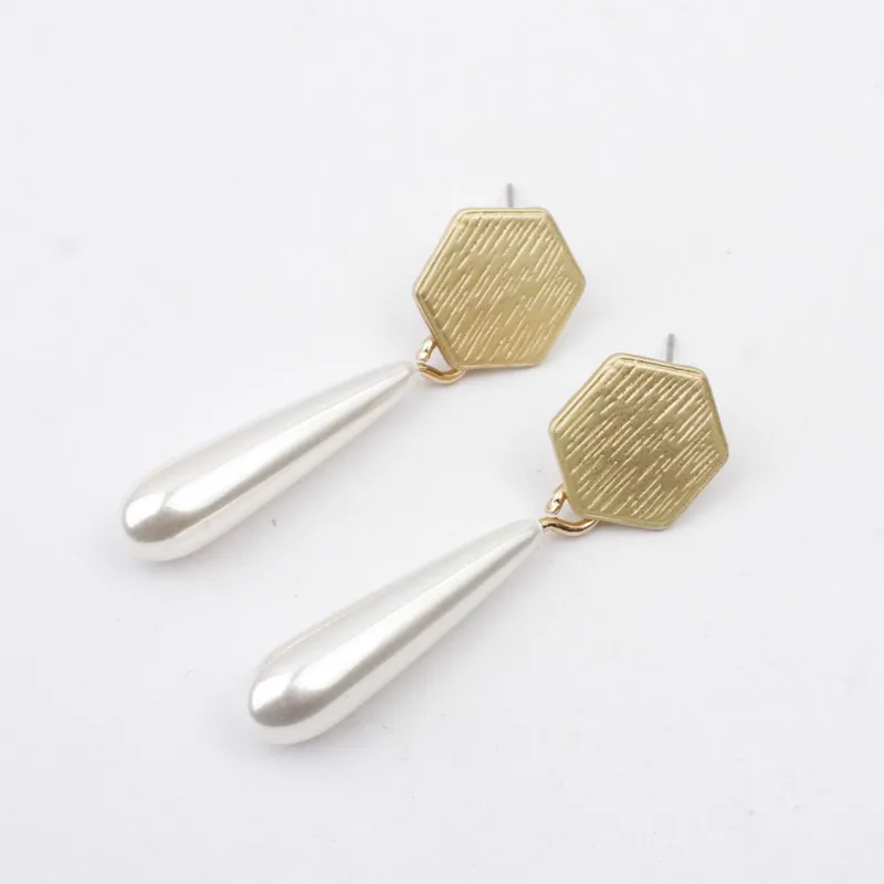 New Shell Pearl Jewelry Accessories Pendant Earrings Simple Joker Hexagon Wholesale | Украшения и аксессуары