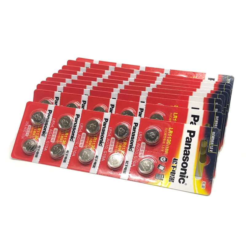 30 шт./лот Panasonic 1 5 V AG10 LR1130 щелочные 389 LR54 SR54 SR1130W 189 кнопочные батарейки LR 1130|Часовые