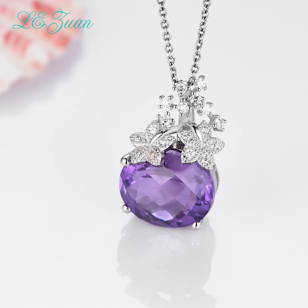 L &amp zuan 4 71ct кулон из серебра 925 пробы с натуральным аметистом роскошные ювелирные