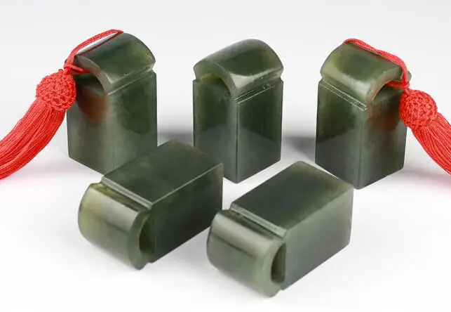 Jade камень печать практика глава обычай Qingtian 2 5x5 см 10 шт.|Статуи и скульптуры| |