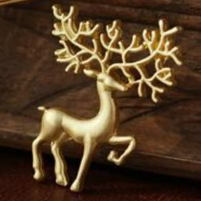 Матовая золотая брошь dreamoz в стиле ретро с изображением лося уникальная