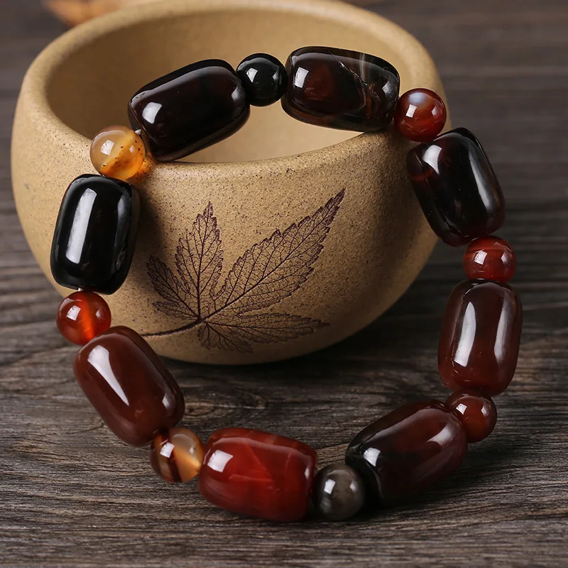 Можно выбрать цвета новые натуральные бусины браслет мужской камень Ручная