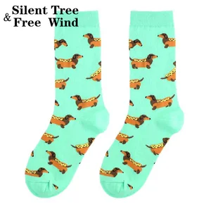 Забавные женские короткие носки с таксой, новинка, модные хлопковые носки для любителей хот-догов, питомцев, щенков