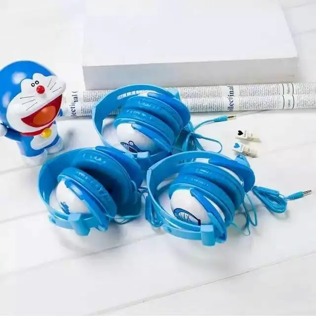 Милые Doraemon 3 5 мм стерео складные оголовье синие наушники гарнитура Kawaii большие