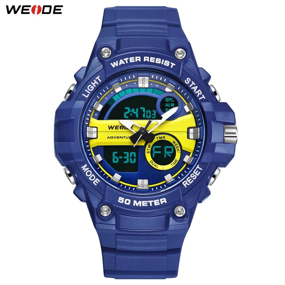 WEIDE Новые Модные мужские спортивные часы кварцевые аналоговые светодиодные