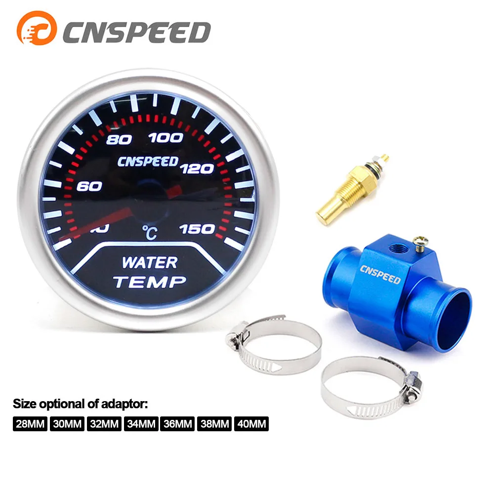 

2"52mm smoke 270 Degree water Temperature gauge Water temp meter car meter tachometer with water temperature sensor adapter