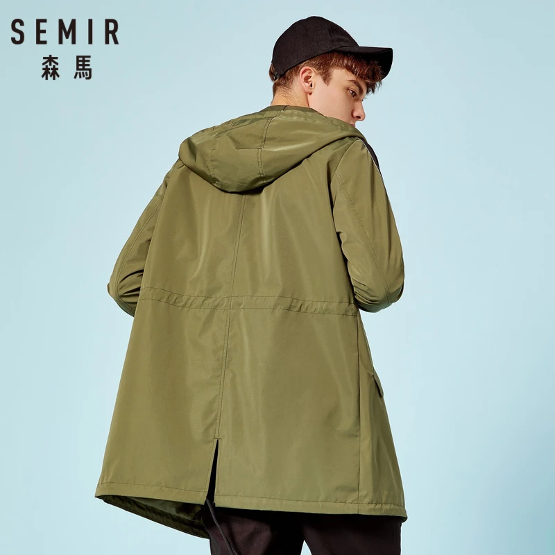 Куртка SEMIR мужская с капюшоном уличная ветровка на молнии длинным рукавом