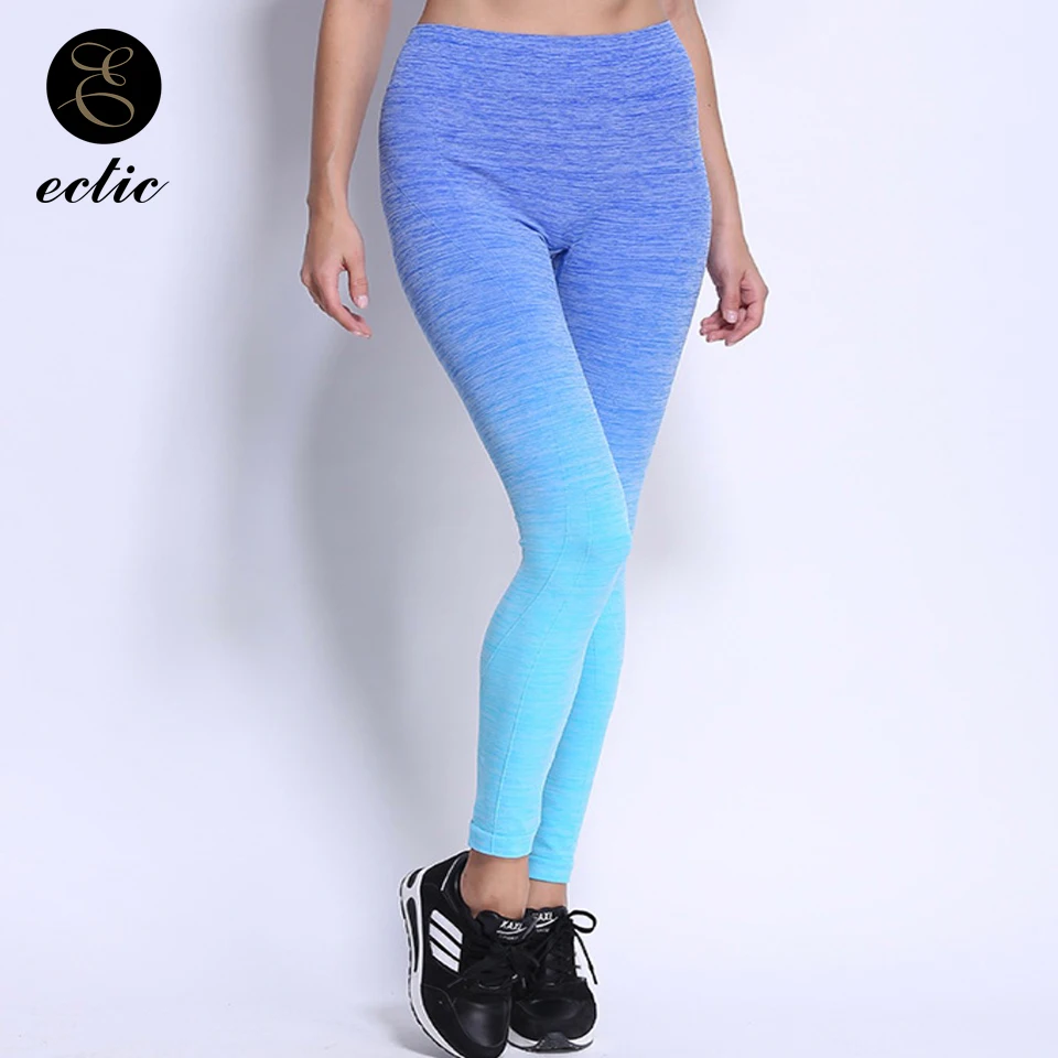 Ombre Леггинсы Tie Dye Майя Mujer Deportivas градиент Спортивные леггинсы Высокая талия узкие