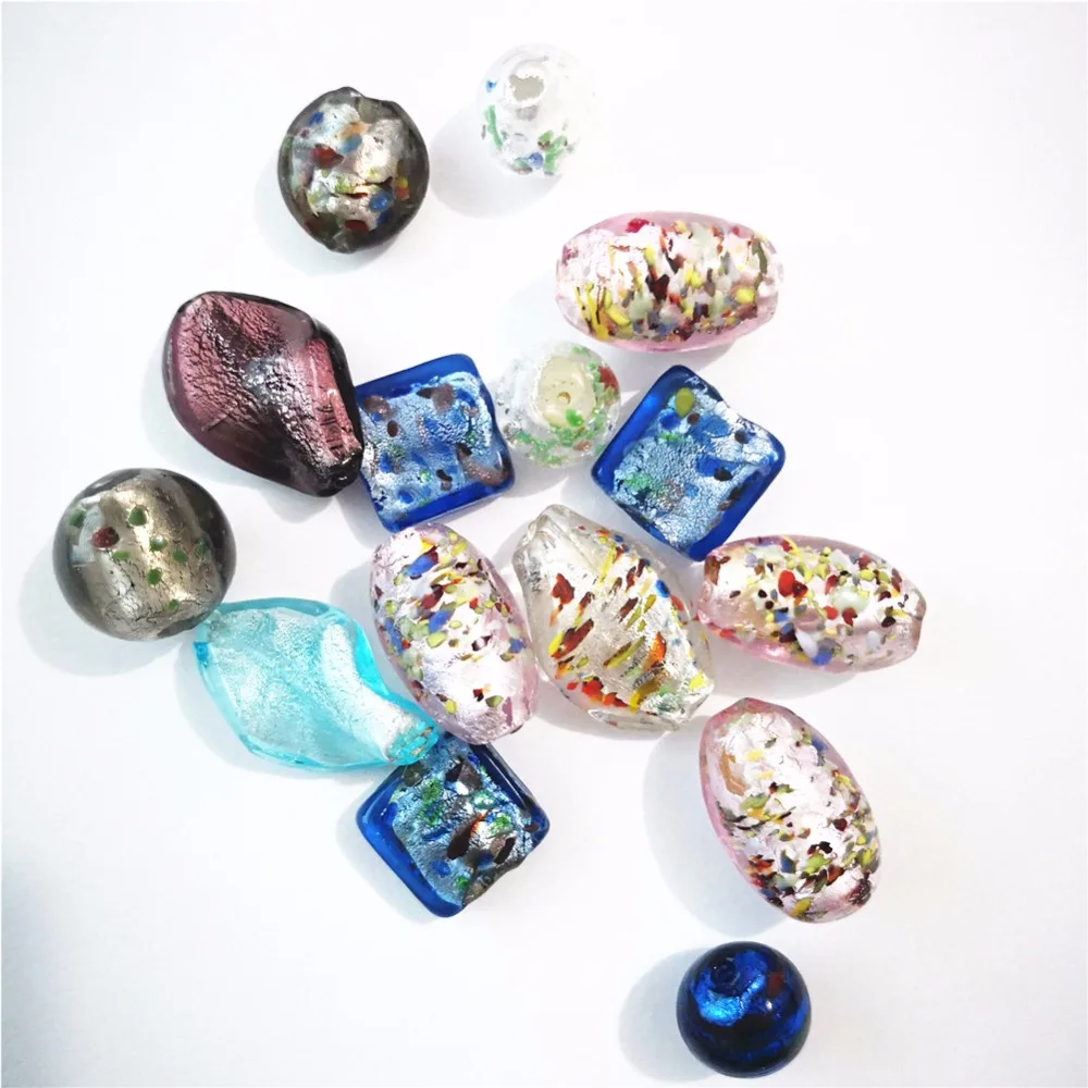 Inventory handling 100 pieces glass foil beads lampwork stocklots | Украшения и аксессуары