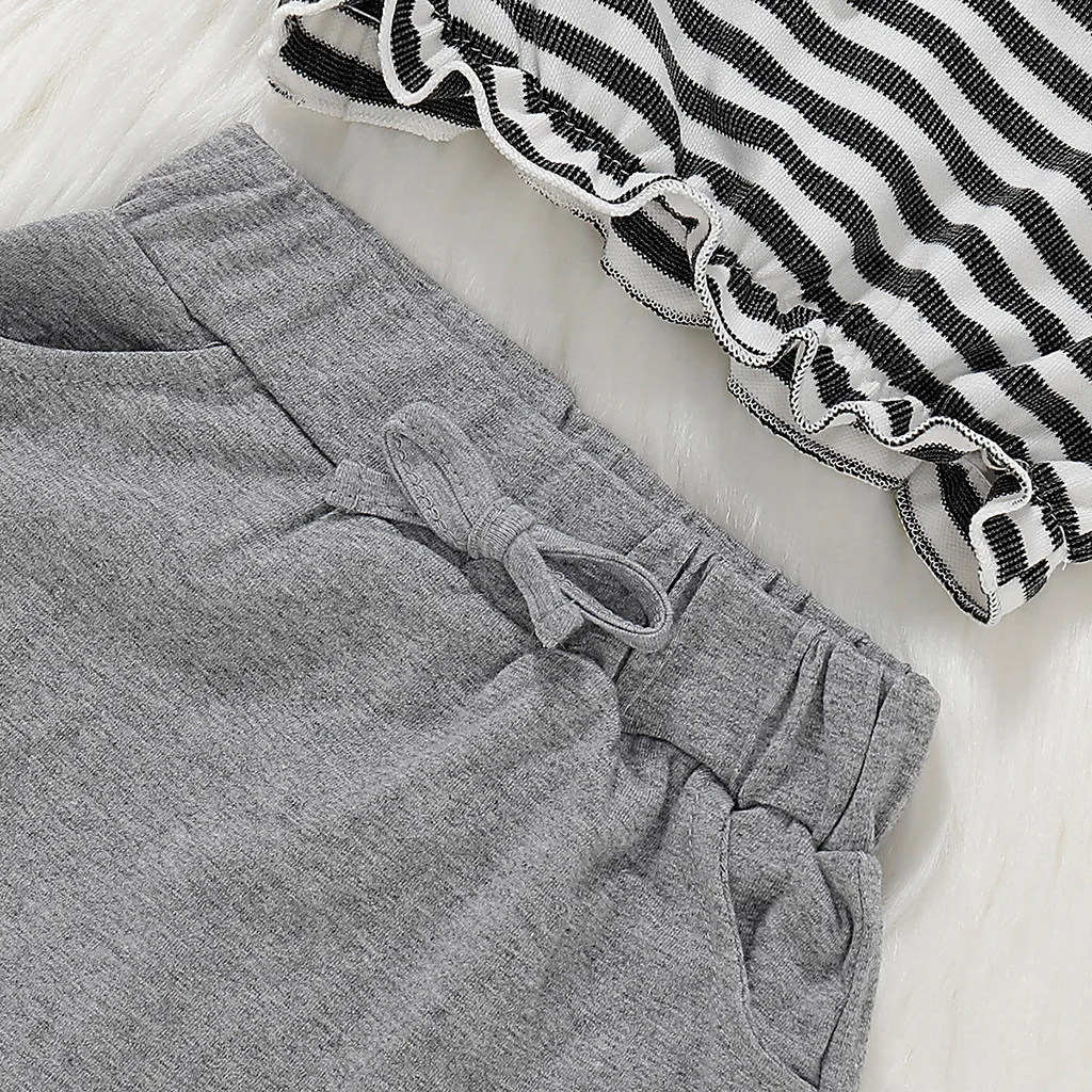 Комплект для девочек из двух предметов хлопковая кофта в полоску с рисунком