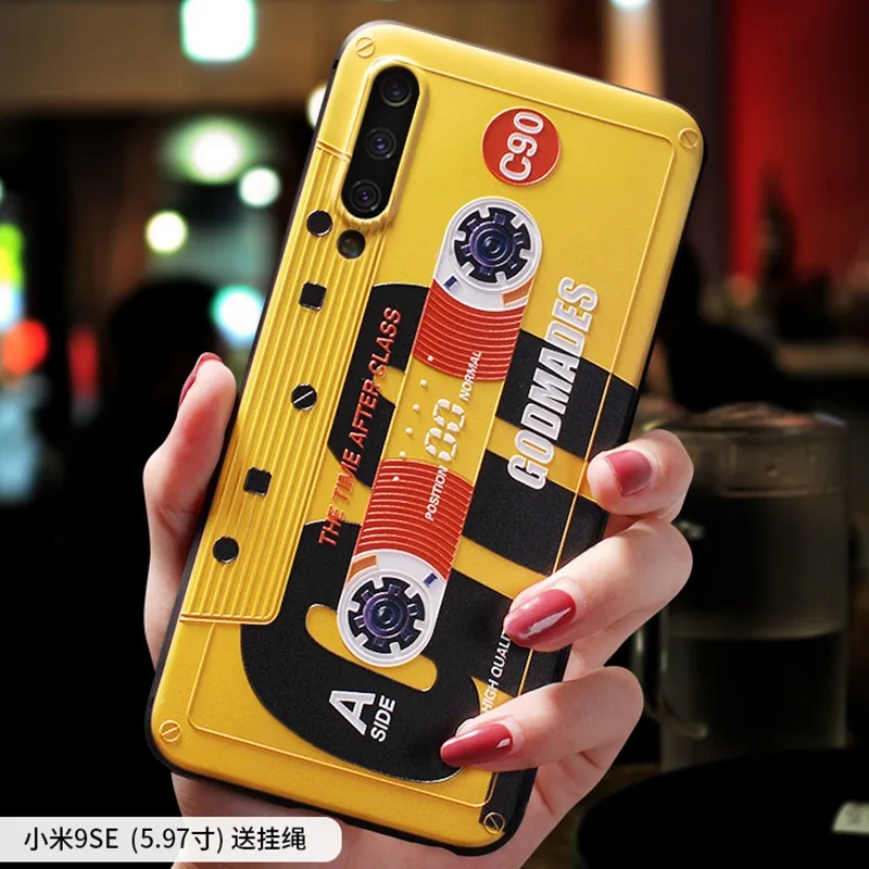 Retro Music tape classic Radio embossed Relief case For XIAOMI MI 9 MI9 MI9SE Redmi note 7 note7 Note7Pro cover |