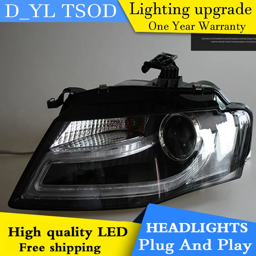 D_YL Car Styling for Audi A4 Headlights 2008-2012 A4L LED Headlight DRL Bi Xenon Lens High Low Beam Parking HID Fog Lamp | Автомобили и