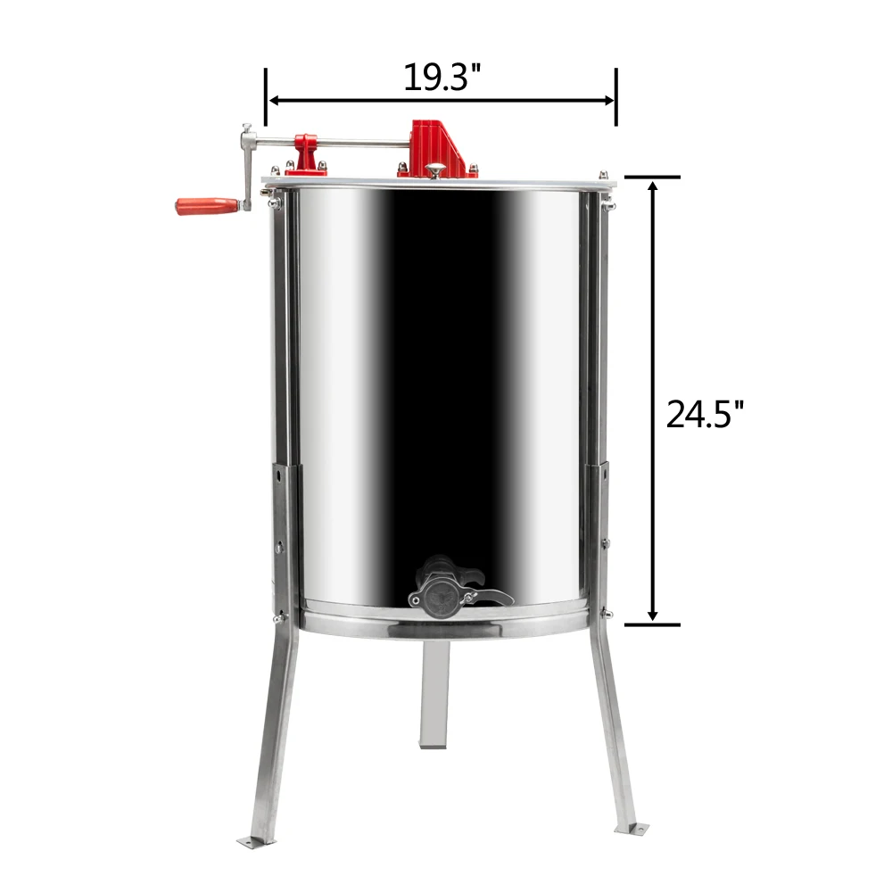 4 рамки из нержавеющей стали ручной экстрактор меда с держателем серебро | Дом и