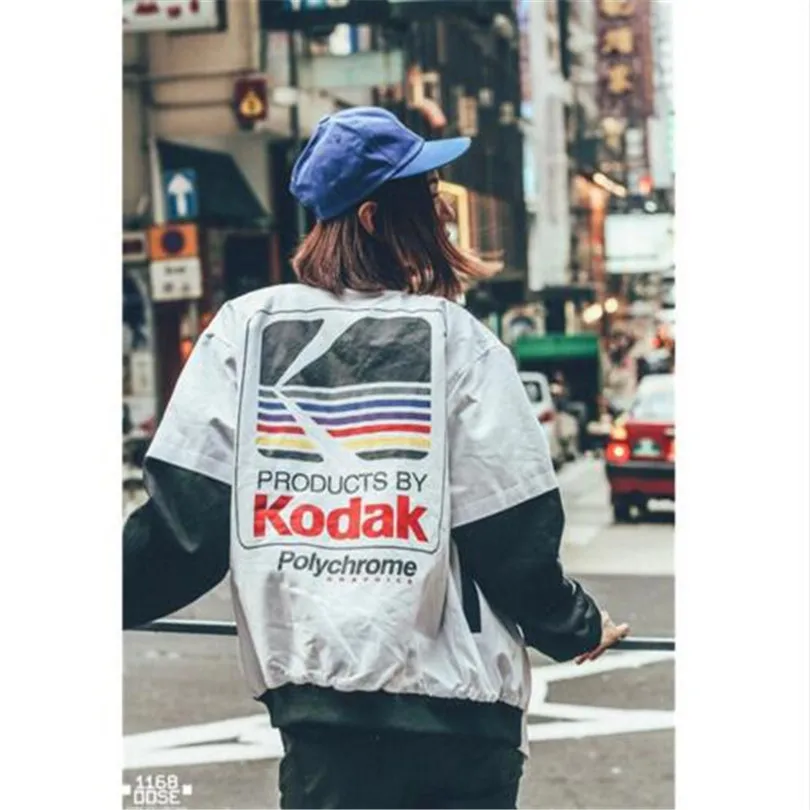 Японский хип хоп стиль MA1 куртка бомбер Харадзюку пилот уличный принт kodak куртки