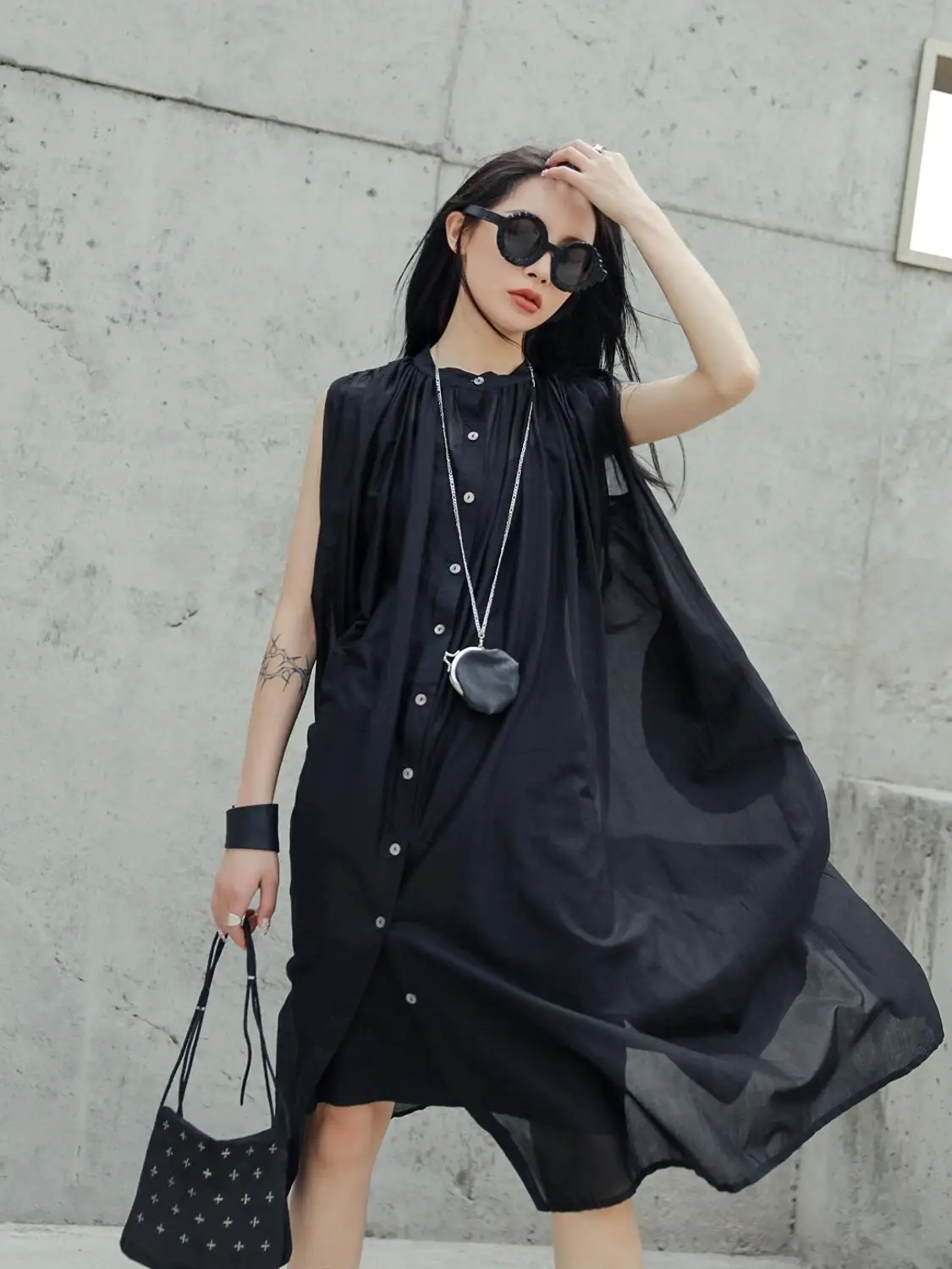 Новинка 2019 тонкое летнее полупрозрачное длинное платье-рубашка Cakucool в Корейском