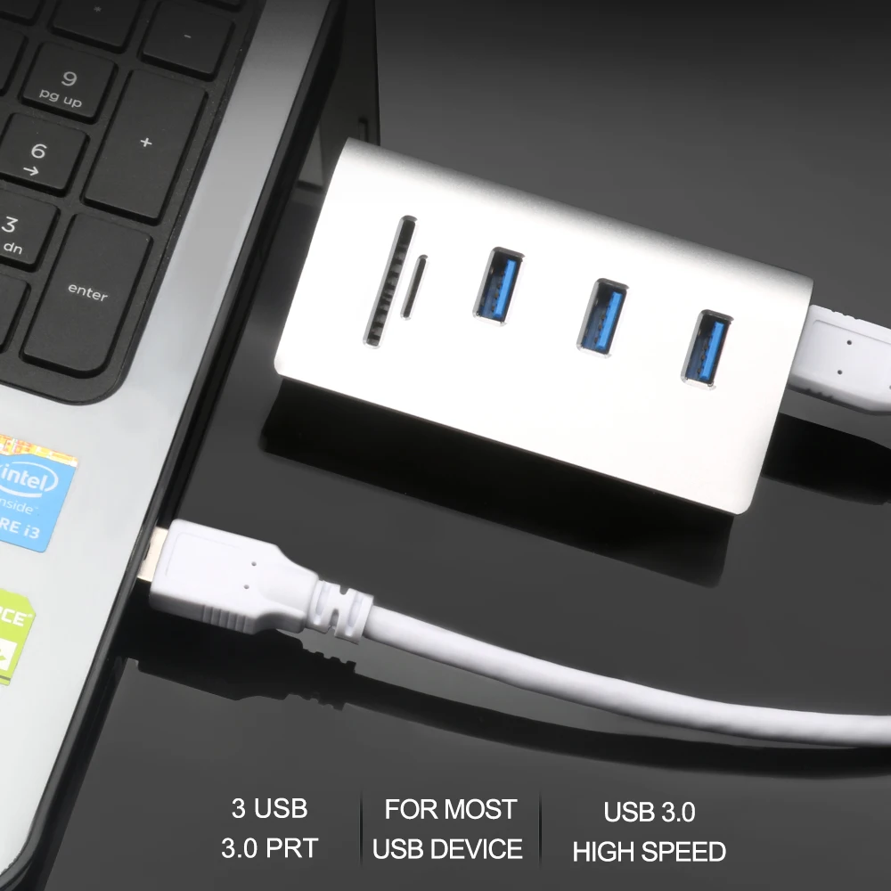 multi usb 3.0 hub 3 port adapter splitter Power Interface SD TF Card Reader for MacBook Air computer laptop pc accessories | Компьютеры и