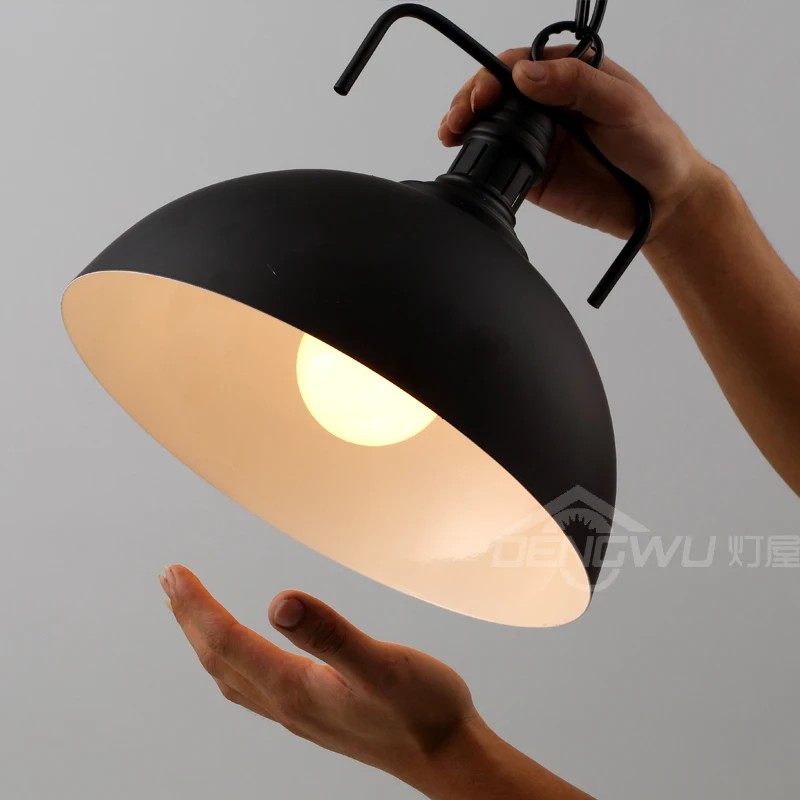 

Retro industry iron pendant Light House Restaurant Bar Loft Vintage industrial dining room balcony white/black 1 head lamp ZA