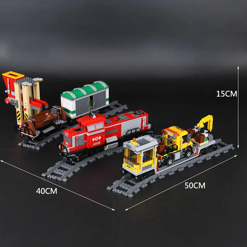 С legoingly city RED CARGO TRAIN 3677 строительные кирпичные блоки RC Train 898 шт модель 02039 наборы