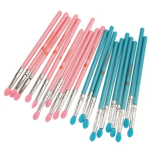 3 шт набор кистей для макияжа Красота инструмент Мягкая силиконовая головка Пластик Ручка тени для век и аппликатор для губ Макияж инструменты @ ME88