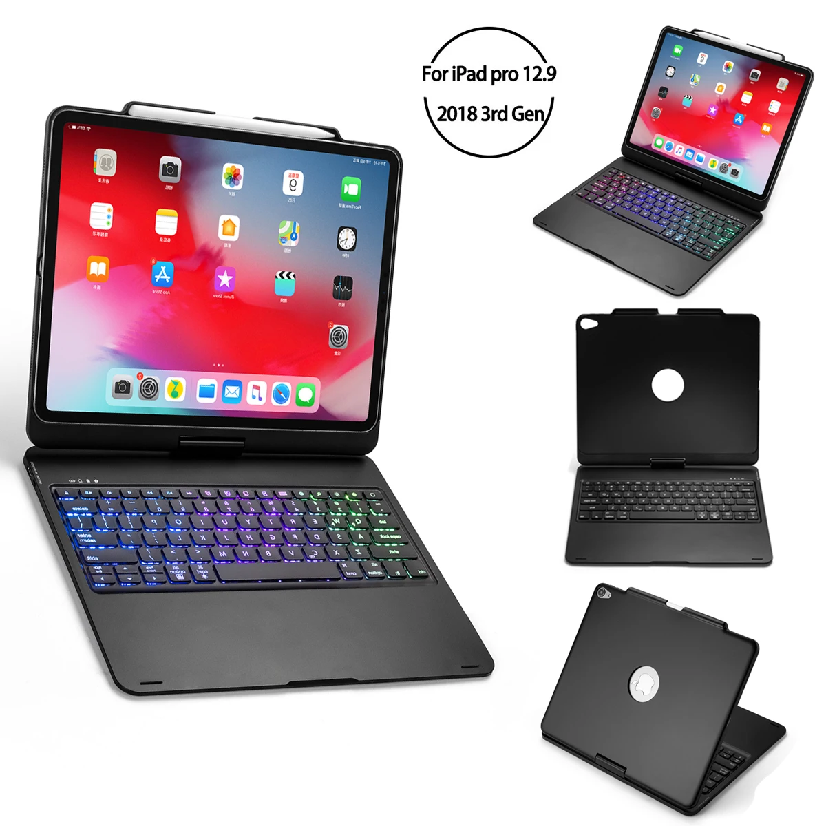 Для iPad Pro 2018 12 9 дюймов чехол с клавиатурой ультра тонкий жесткий подставка