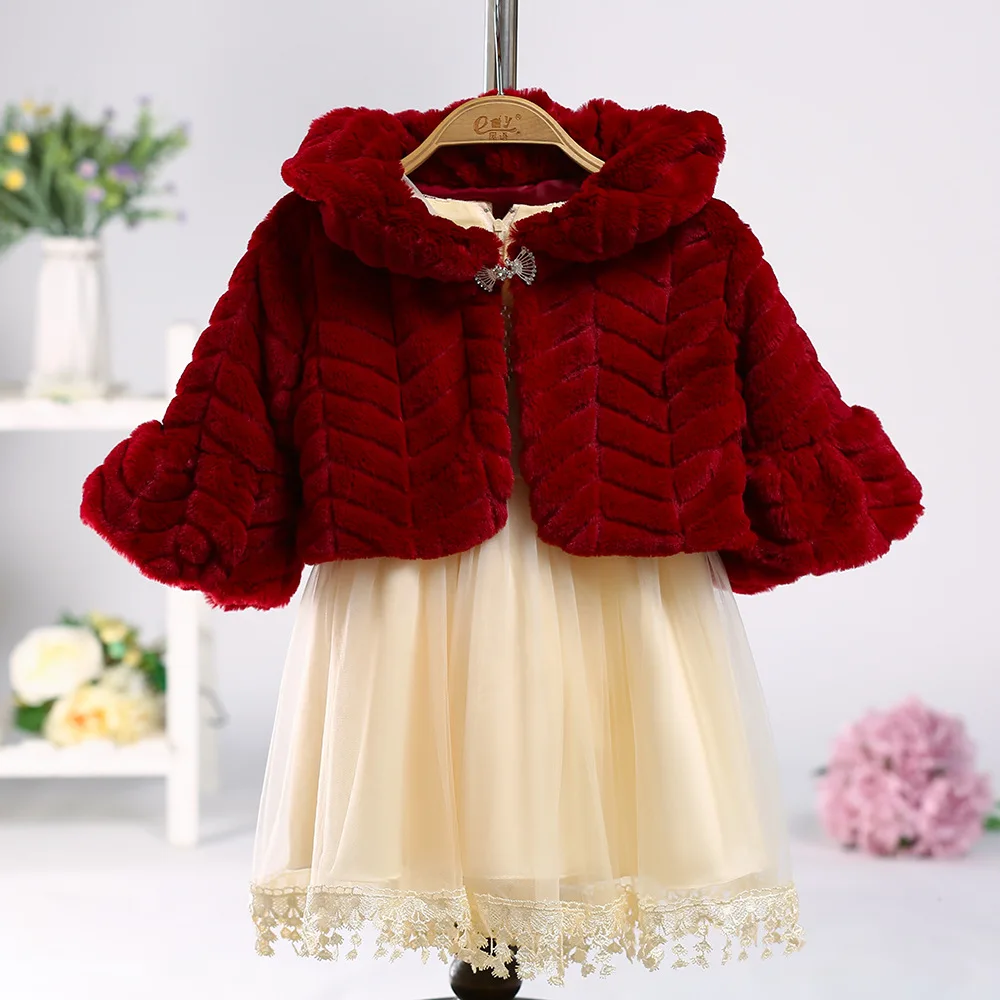 2019 Spring Autumn Jacket For Girls Fur Coat Kids Warm Outerwear Shawl Cape Children Clothes | Детская одежда и обувь