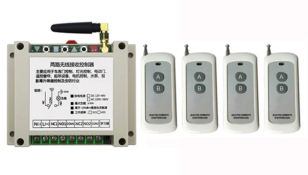 AC220V 250В 380В 2CH 500 м радиус действия RF беспроводной пульт дистанционного управления