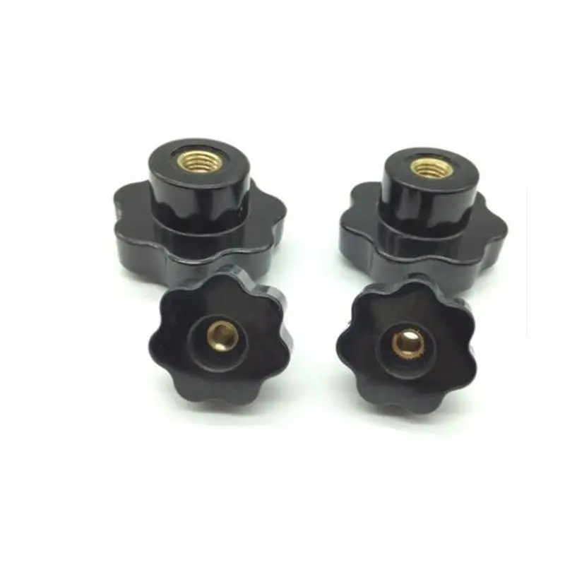 

5pcs M10 Female Thread OD 38mm Star Shaped Head Clamping Nuts Knob With Hole