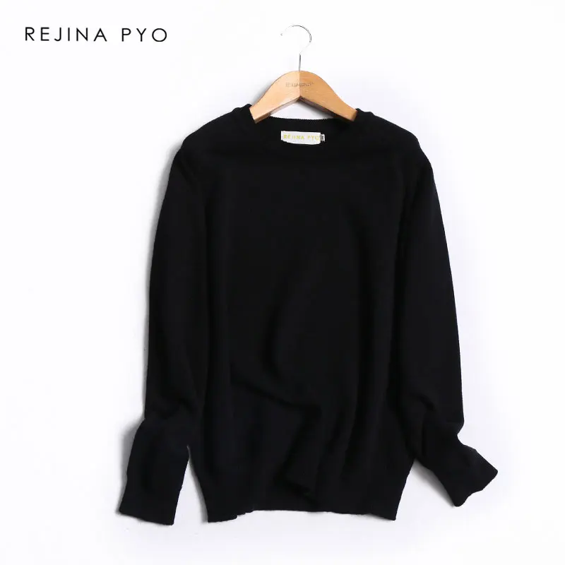 BIAORUINA Women Basic Solid O-neck Knitting Casual Sweater Female Fashion Loose Comfortable All-match Straight Pullover | Женская одежда