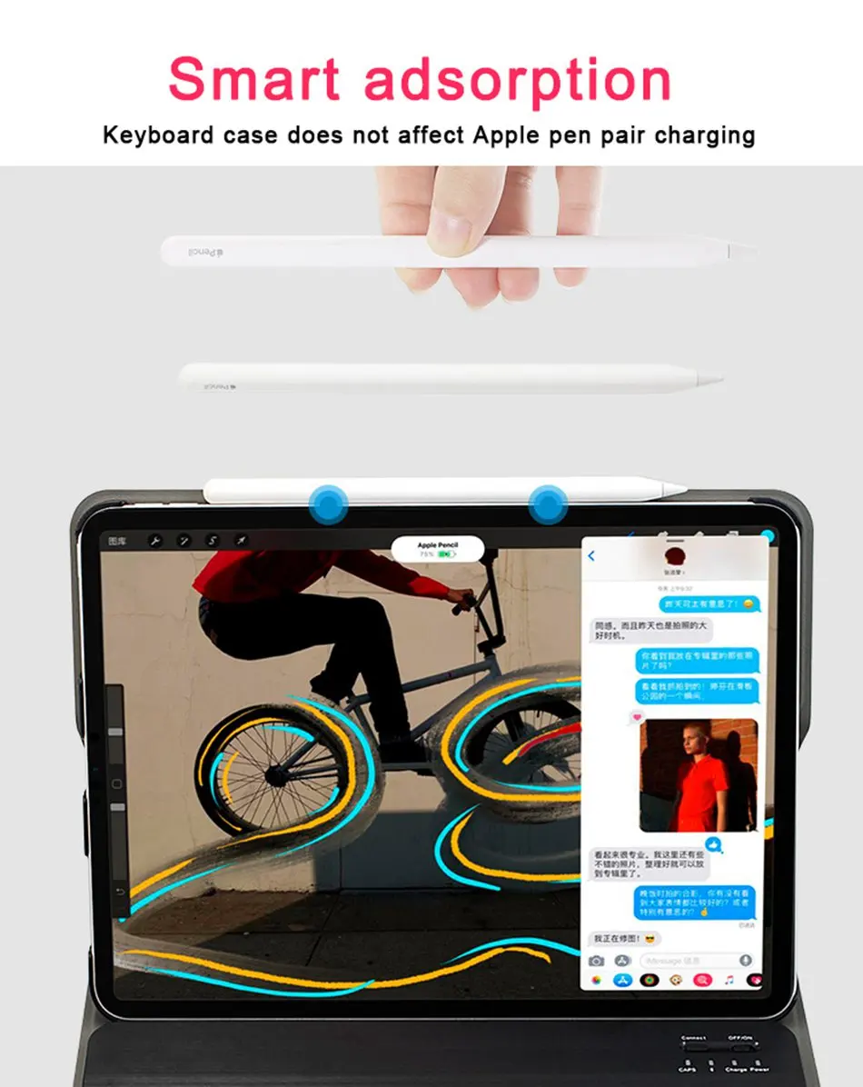 WOWCASE клавиатура для iPad Pro 11 чехол Магнетическое умное Беспроводной Bluetooth клавиатура для iPad 11/12. 9/9. 7 дюймов чехол s Беспроводной клавиатура