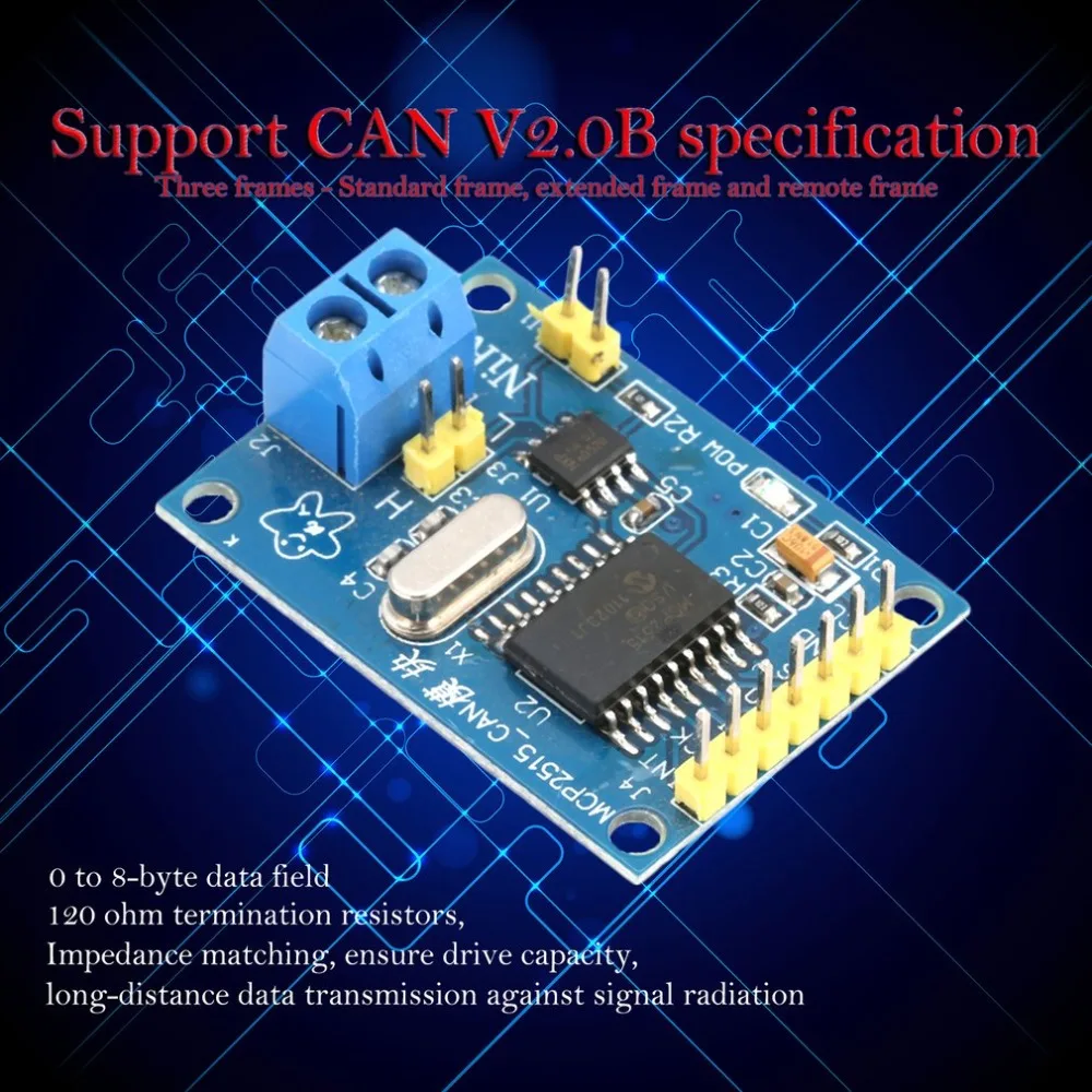 DC 5 В MCP2515 CAN V2.0B модуль шины TJA1050 приемник SPI(L49) интерфейс управления резисторы доска для Arduino электронный DIY