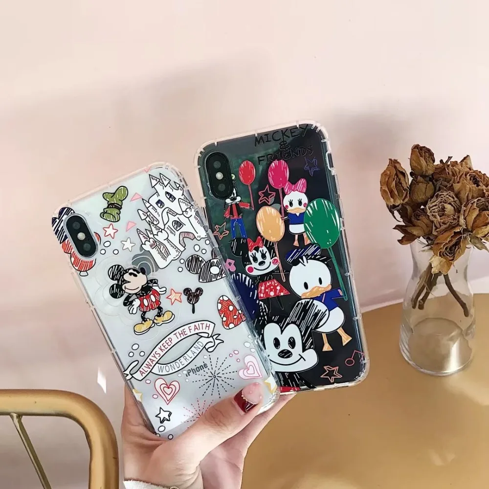 Oryksz чехол для iphone x с узором Микки Мауса термополиуретановый телефона 7 8 6 S Plus из