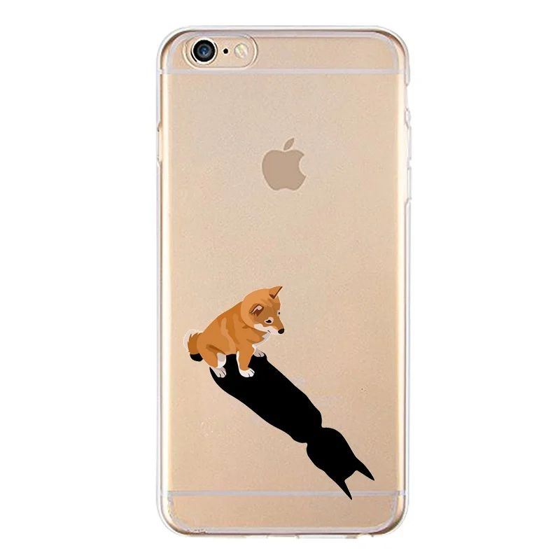 Fox Soft Clear TPU Phone Case For iPhone 4/4s 5 5s 6 6plus 7 8plus x Silicone Panda Cat Dog Print Cover Free Shipping | Мобильные