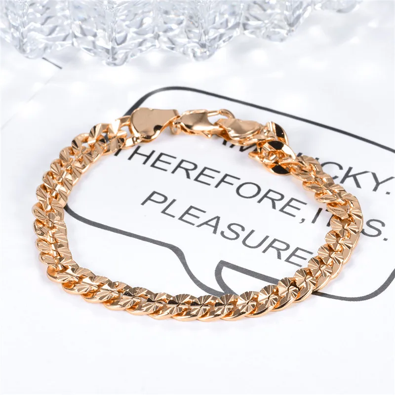 GULICX Trendy Rose Gold Color Women and Men Bracelets Stainless Steel Chain &amp Link Unisex Statement Jewelry GLBL051a |