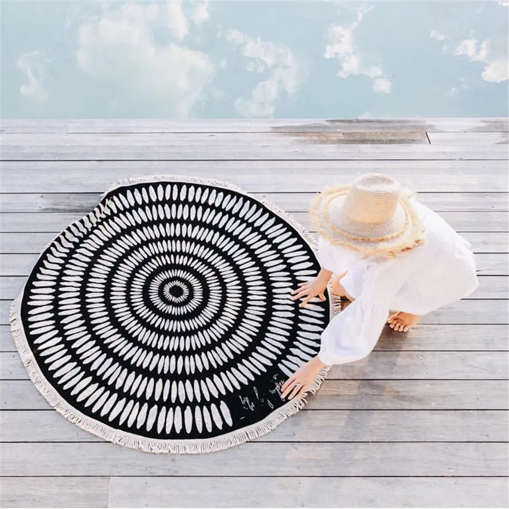 2017 Новая мода пляжные Круглый Полотенце с большой кисточкой банное полотенце