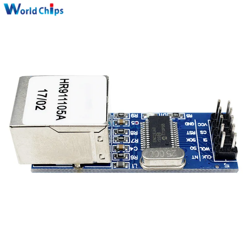 Сетевой модуль Mini ENC28J60 Ethernet LAN 3 В 25 МГц кристальная плата для Arduino 51 AVR SPI интерфейс