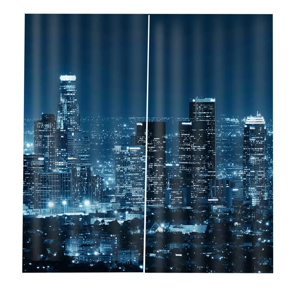 

Customize 3D curtains Photo Window Curtains For Living room Bedroom City night view architecture blackout curtains