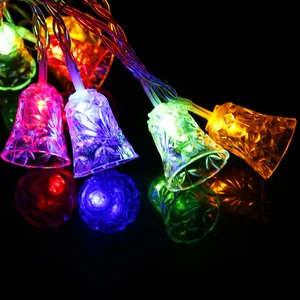 Светодиодная гирлянда с 10 колокольчиками, 120 см, 9 цветов, ночсветильник с батарейным отсеком, праздничный фонарь, вечеринка, семейный декор для дня рождения, Рождества L