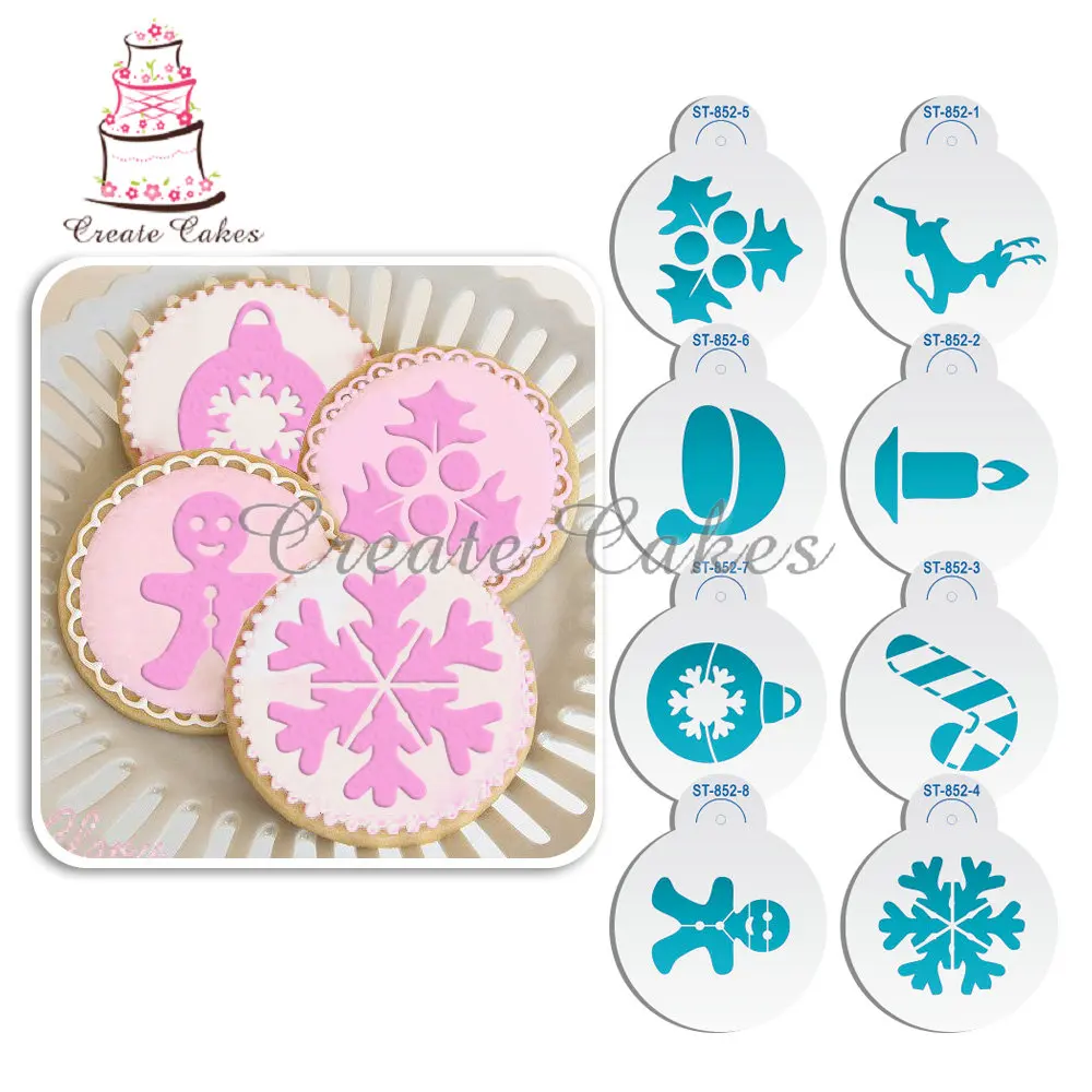 Трафареты для кекса трафареты украшения торта 8 шт./компл.|cake stencil|stencil for cookiescupcake