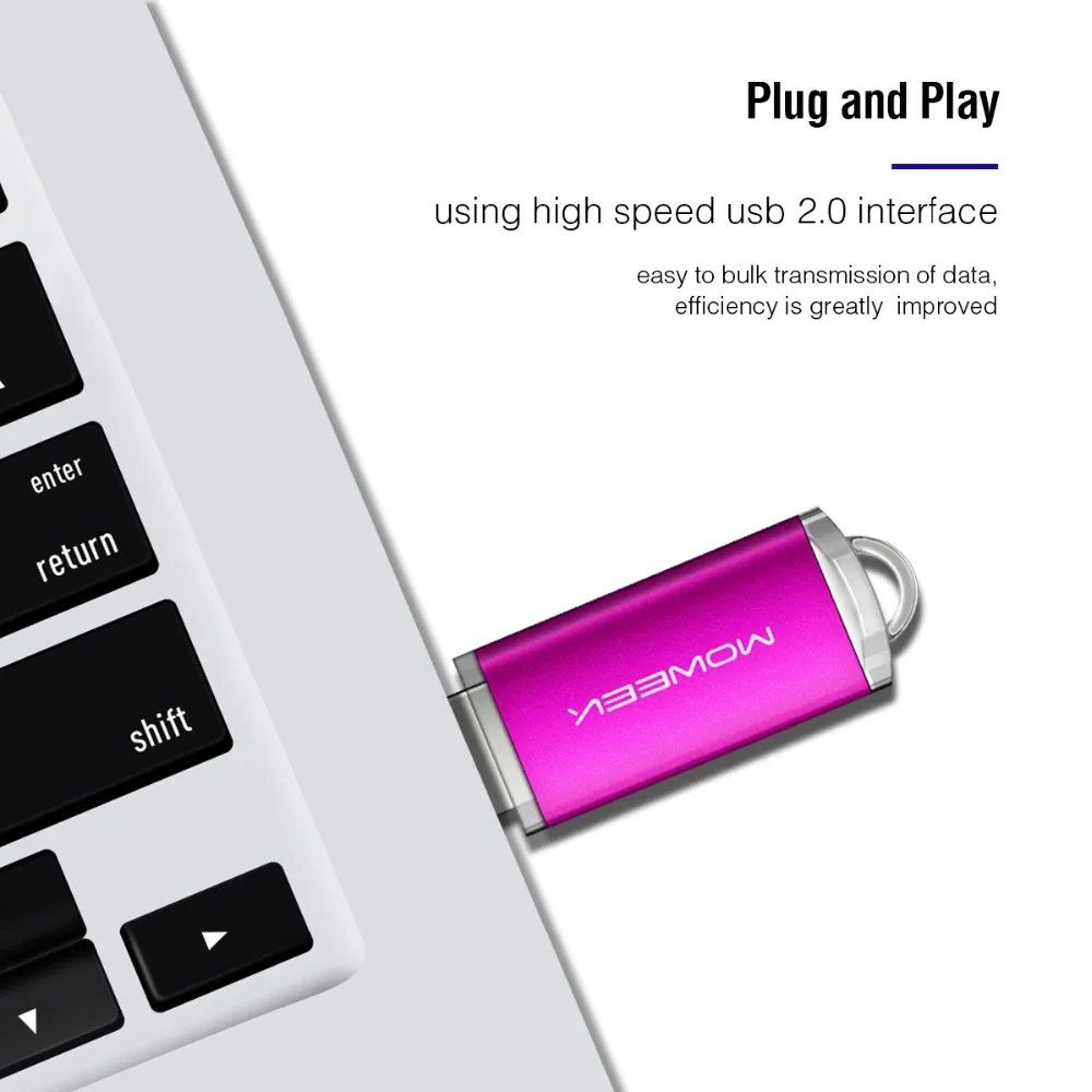 Moweek металлический мини USB флеш-накопитель цветной USB 2,0 карта памяти 4 ГБ 8 ГБ 16 ГБ 32 ГБ Флешка 64 Гб 128 Гб Водонепроницаемый u-диск в подарок