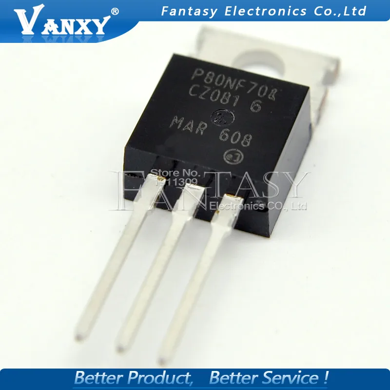 5 шт. STP80NF70 TO220 P80NF70 TO 220 80NF70 Новый и оригинальный IC|Интегральные схемы| |