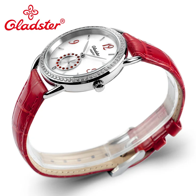 Женские наручные часы Gladster японские кожаные MIYOTA 1L45 с сапфировым кристаллом и