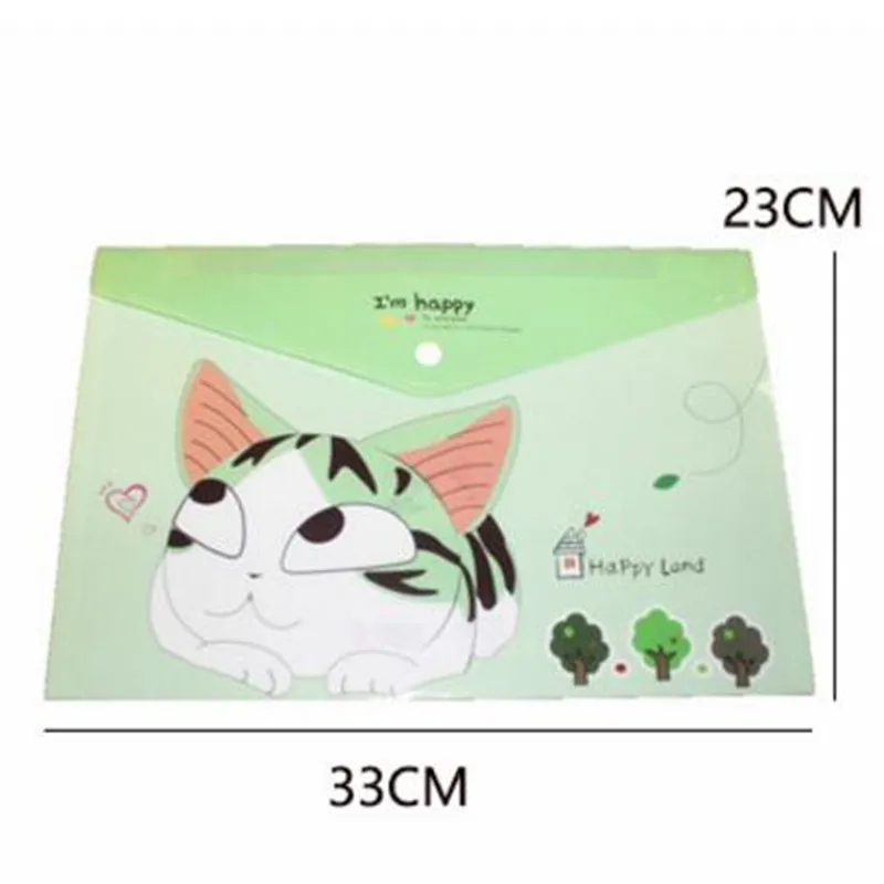 24 шт./лот Сумка для документов с милым сыром и кошкой Kawaii PVC A4 канцелярская сумка