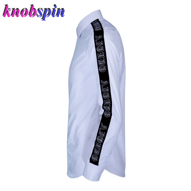 Рубашка мужская с длинным рукавом 2019 хлопок вышивкой|Классические| |